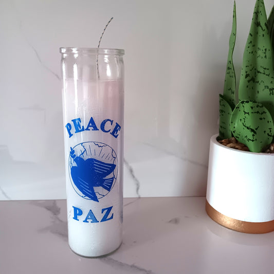 PEACE 7 DAY CANDLE - WHITE